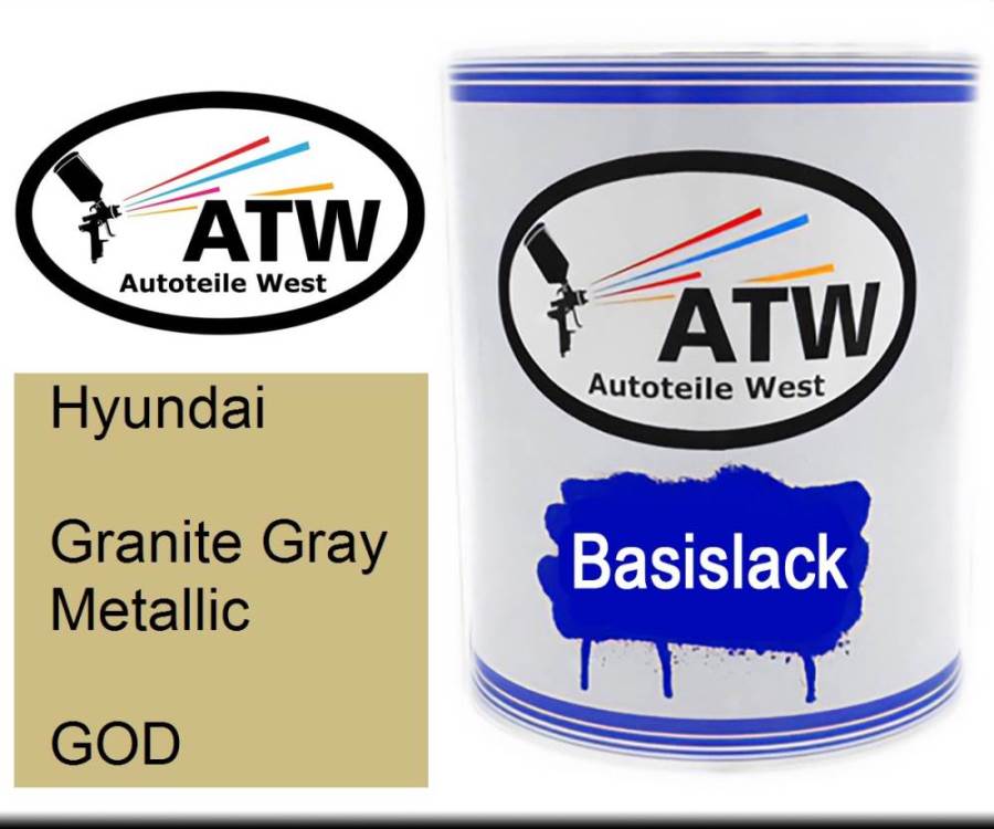 Hyundai, Granite Gray Metallic, GOD: 1L Lackdose, von ATW Autoteile West.